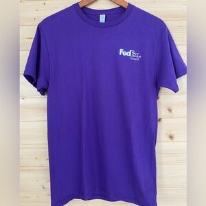 NEW Fruit of the Loom Small Purple Cotton FedEx Ground Logo T-Shirt Unisex Logo